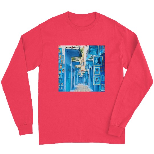 Chefchaouen Blue City Landscape Long Sleeves