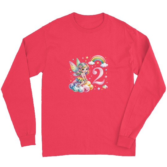 Magical Rainbow Fairy Elf 2nd Birthday Girl Long Sleeves