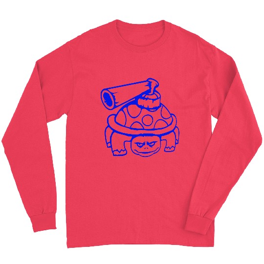 Turtle shell gun shoot war attack tank weapon cool Long Sleeves