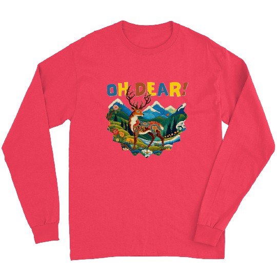 Oh-Dear-Wanderlust-Deer-in-Jungle-Tibetan-Folk-Art Long Sleeves
