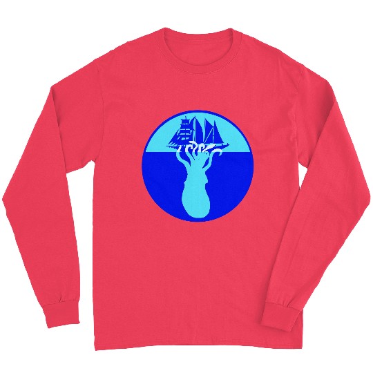 Octopus Ship Attack Sailing Sailboat Sea Monster Long Sleeves