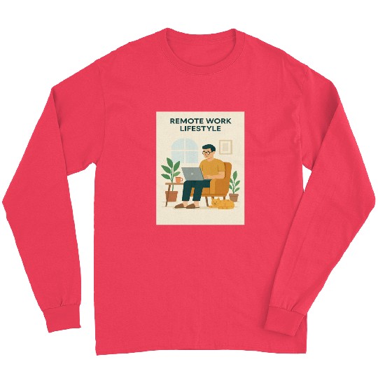 Remote Work Lifestyle Illustration Long Sleeves