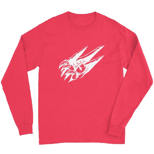 Dragon Eye Claw Rip White Outline Long Sleeves