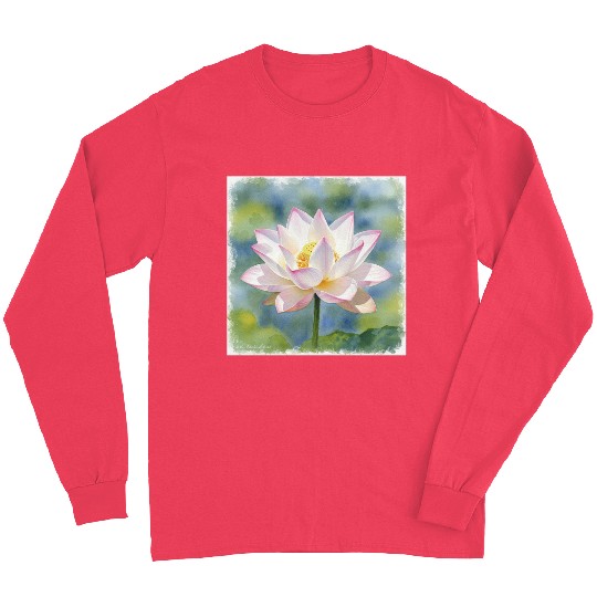 Serene Water Lily Floral Print Long Sleeves