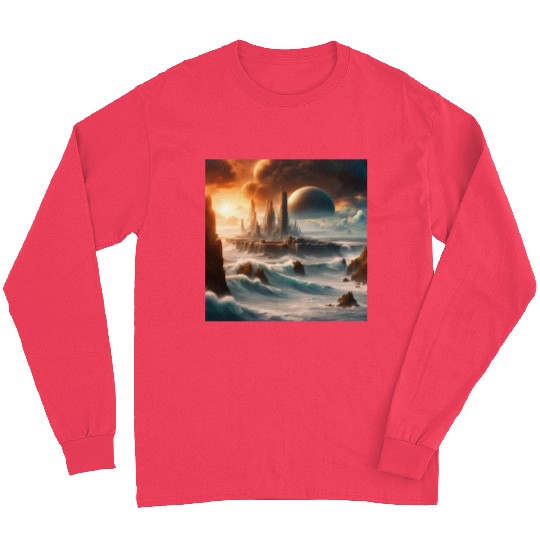 Sci-FI Futuristic Alien Planet Landscape  Long Sleeves