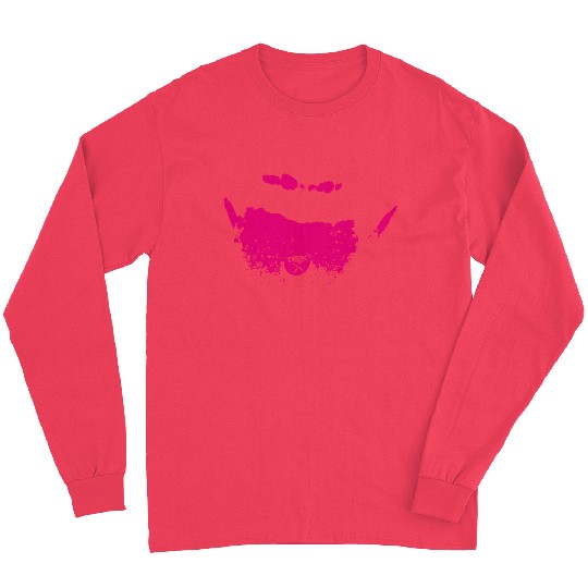 Vibrant Pink Abstract Ink Splash Design Long Sleeves