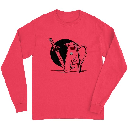 a milk frothing pitcher with a katana Long Sleeves