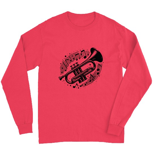 Trumpet Meets Musical Note Loud, Wild, Beautiful Long Sleeves