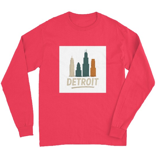 Detroit Skyline Street Vibes Long Sleeves