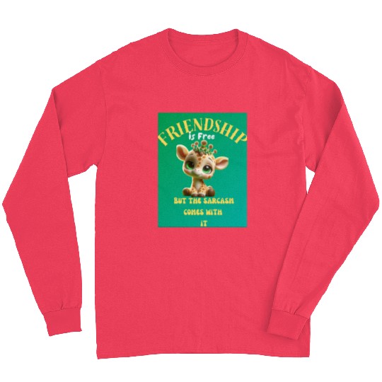 Whimsical Friendshippissed Giraffe Illustration Long Sleeves