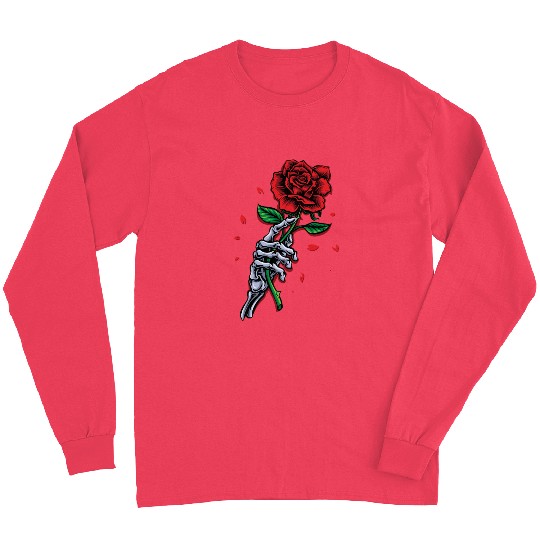 Skeleton Hand with Rose – Gothic Romance Art Long Sleeves