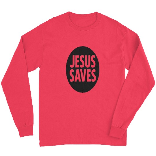 Jesus Saves Inspirational Icon Long Sleeves