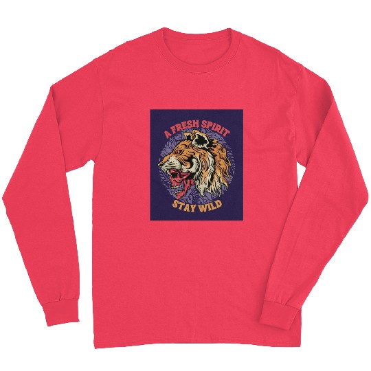 Wild Tiger Roar Artistic Design Long Sleeves