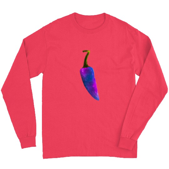 Galaxy Themed Chili Pepper Design Long Sleeves