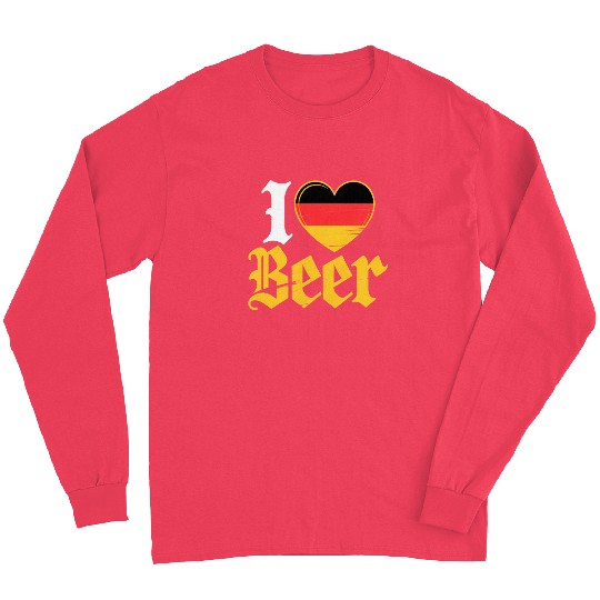 I Love Beer German Bier Funny Germany Flag Long Sleeves