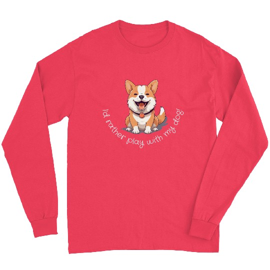 Joyful Corgi Playfulness Design Long Sleeves