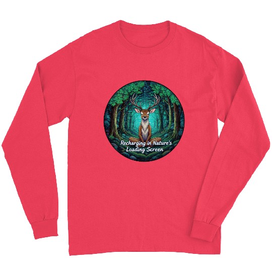 Enchanted Forest Deer Meditation Design Long Sleeves