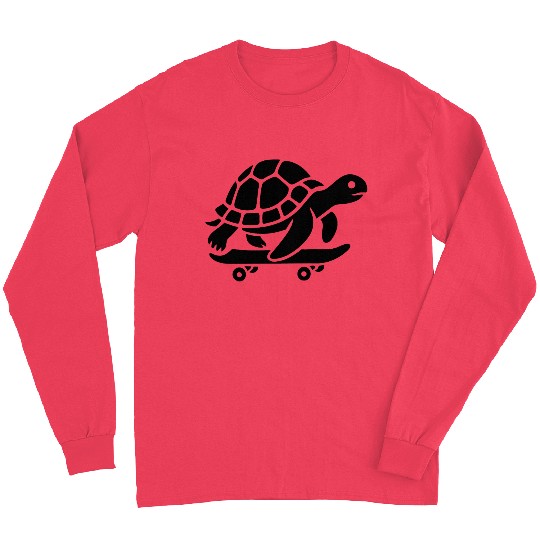 Minimalist turtle skateboard skateboarder Long Sleeves