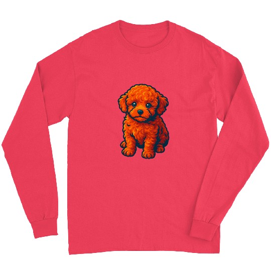 Cute Poodle Dog  Illustration Long Sleeves