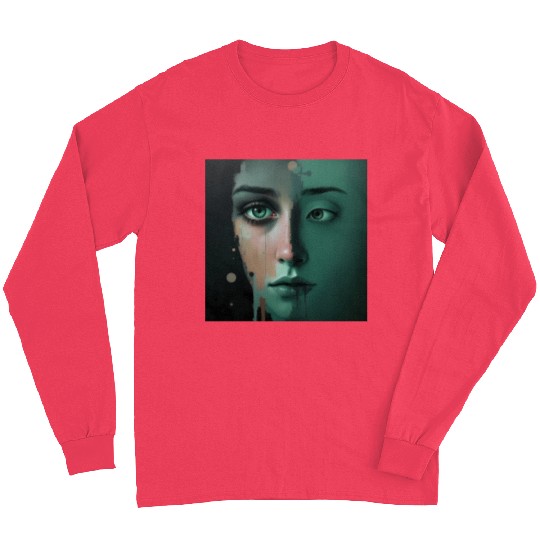 Digital Abstract Female Portrait Long Sleeves