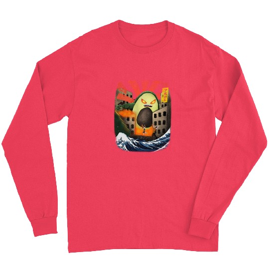 Giant Avocado Kaiju Monster Attack Urban City Long Sleeves