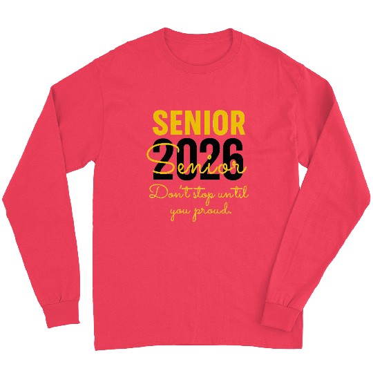 Senior 2026 Distressed Number Design Class of 2026 Long Sleeves