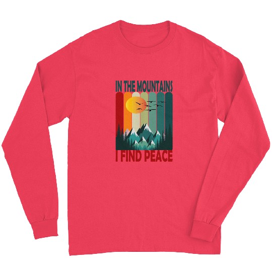 Mountain Sunset Peaceful Scene Long Sleeves