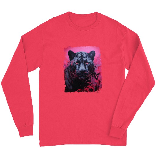 Pink Pop Art Black Panther  Long Sleeves