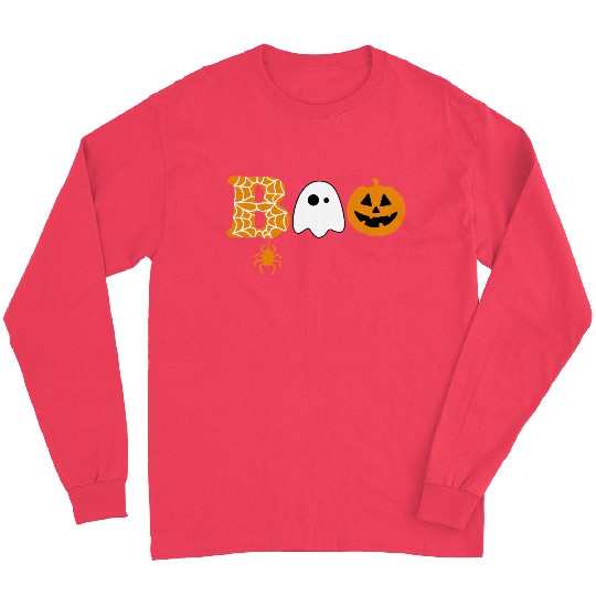 Halloween Boo Ghost Pumpkin Spooky Costume Party Long Sleeves