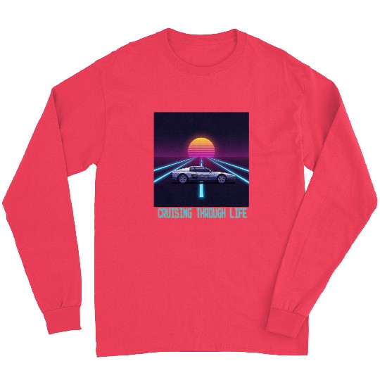 Cruising Through Life Retro Car & Sunset Long Sleeves