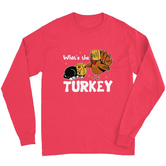Turkey Thanksgiving Long Sleeves Cat Lover Gift Cute Long Sleeves