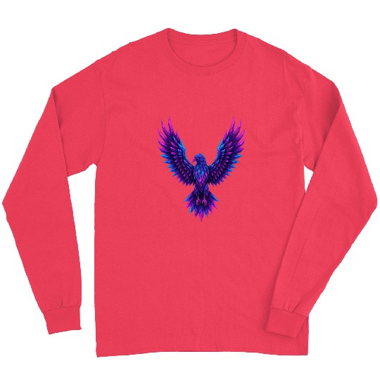 Vivid Blue-Purple Mythical Phoenix Long Sleeves