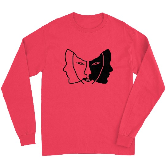 light dark face mask gemini Long Sleeves
