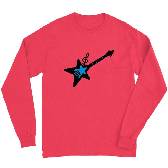 Rock guitar with music note Long Sleeves