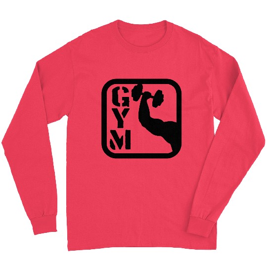 gym sport arm hantel outline hand arm muscle stron Long Sleeves
