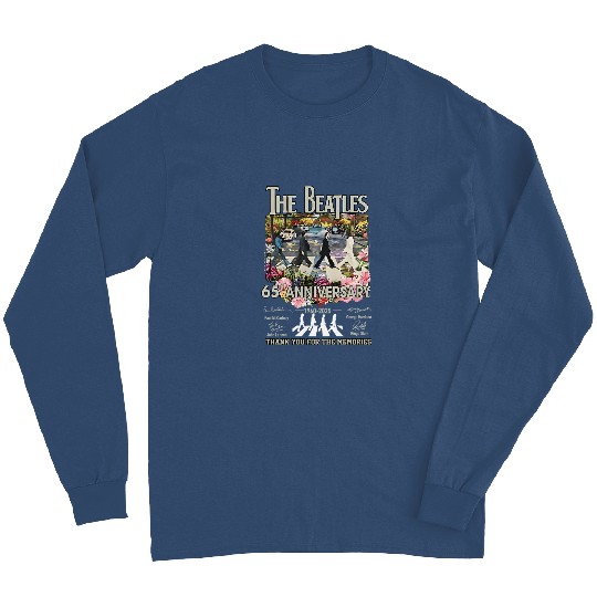 65th Anniversary The Beatles Signatures Long Sleeves, Abbey Road The Beatles Band Long Sleeves, Rock Band The Beatles Long Sleeves, The Beatles Fan Gift Long Sleeves