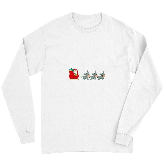 Donkey Santa Christmas Sleigh 2Funny Donkey Xmas Long Sleeves