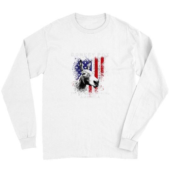 Donkey Pox US America Flag Political antis Biden Graphic Long Sleeves