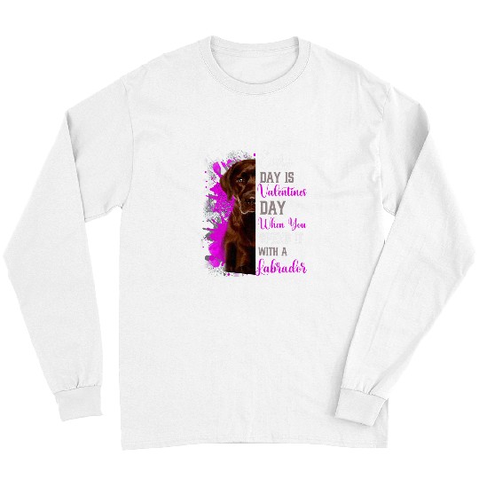 Labrador Lab Dog Funny Valentines Day Brown Labrador Mom Mother Cute Lab Long Sleeves