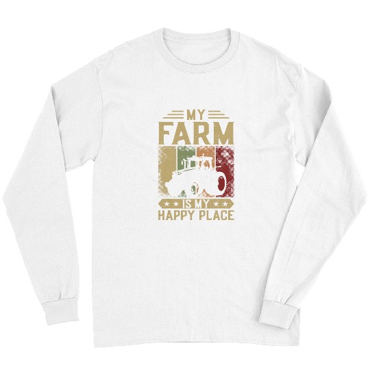 Tractor driving Farming Farmer Girl vintages Tractor Retro My Farm Is My Long Sleeves