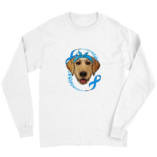 Labrador Lab Dog diabetess Awareness Dog Blue T1D Survivor 319 Long Sleeves