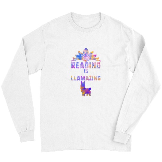 Reading Book Is Llamazing Llama Lover No Probllama Book Lover Librarian Reader Long Sleeves