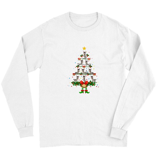 Donkey Merry Christmas Tree Donkey Lovers Funny Xmas Long Sleeves