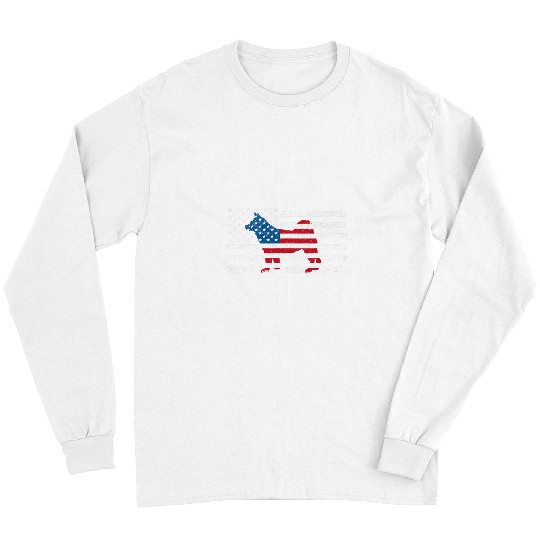 Akita 4th of July Patriotic American USA Flag Dog Pet Lovers Long Sleeves