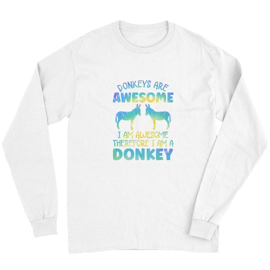 Donkeys are Awesome Donkey Lover Accessories for Kids Long Sleeves