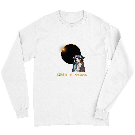 2024 Solar Eclipse Funny Australian Shepherd Solar glasses Long Sleeves