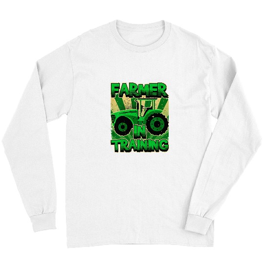 Tractor driving Kids Farmer In Training Boy Tractor Lover Future Farmer Long Sleeves