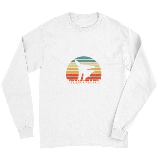 Pilot Fighter Jet Retro Sunset Long Sleeves