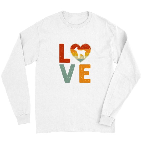 Goats Lover Retro Style vintages Goats Graphic Cute Valentines Day Long Sleeves