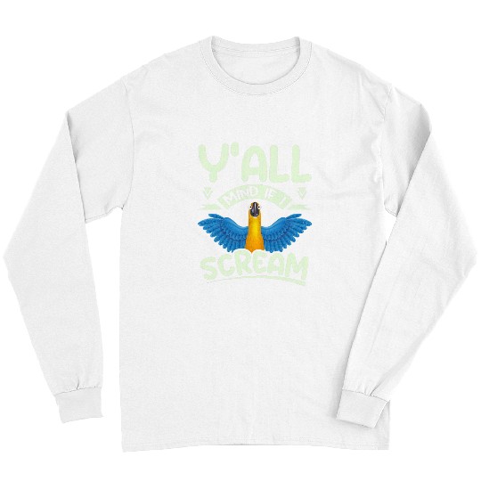Blue and yellow macaw parrot with parrot and funny parrot Long Sleeves